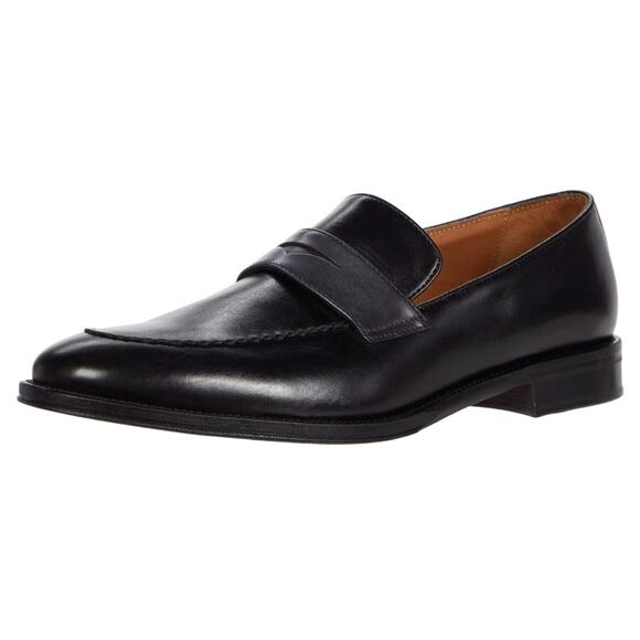 Bruno Magli Arezzo Black Leather Penny Loafer, Size 11.5 – Italian Calf Leather - Picture 1 of 10